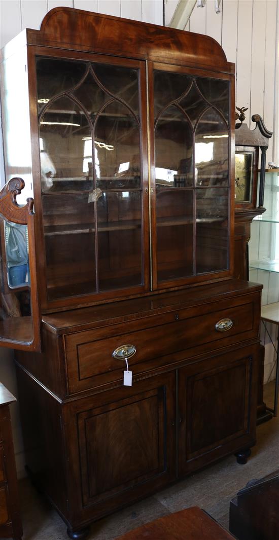 Regency mahogany secretaire bookcase